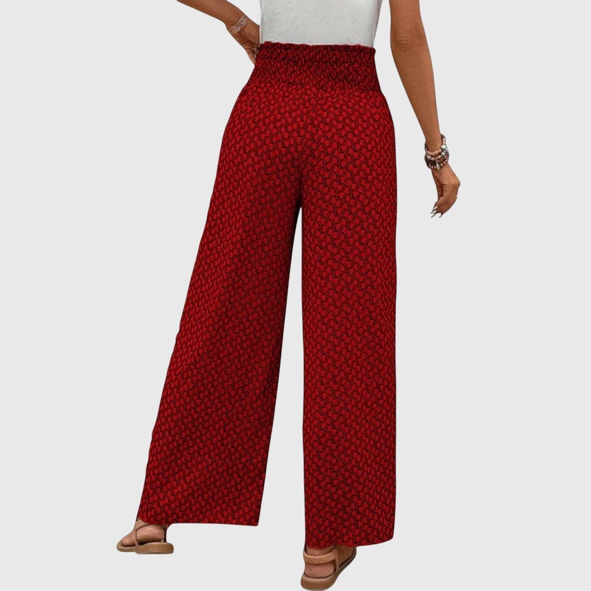 Comfortable Elastic Waist Wide Leg Pants