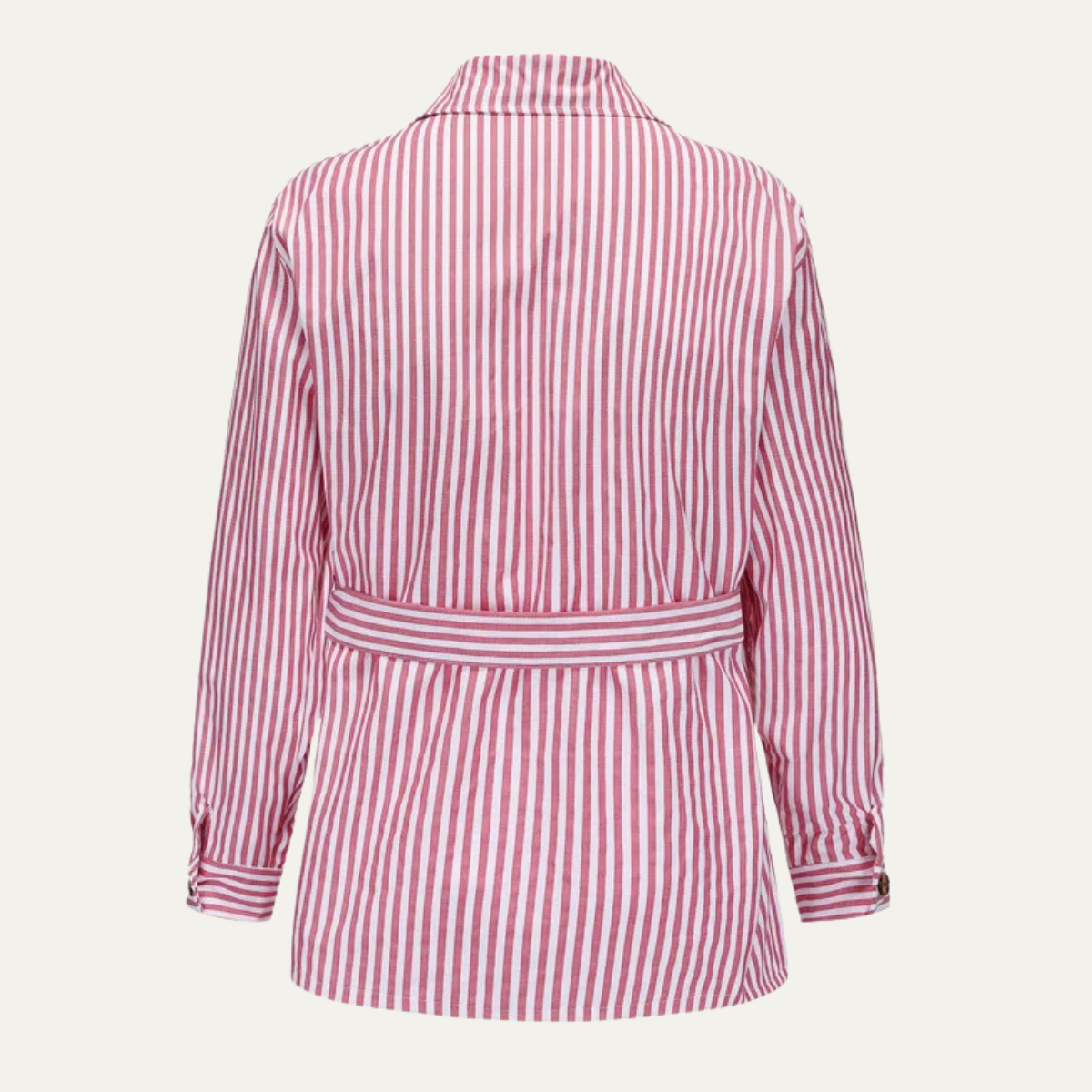 Men's Striped Button Down Shirt Cotton With Pockets