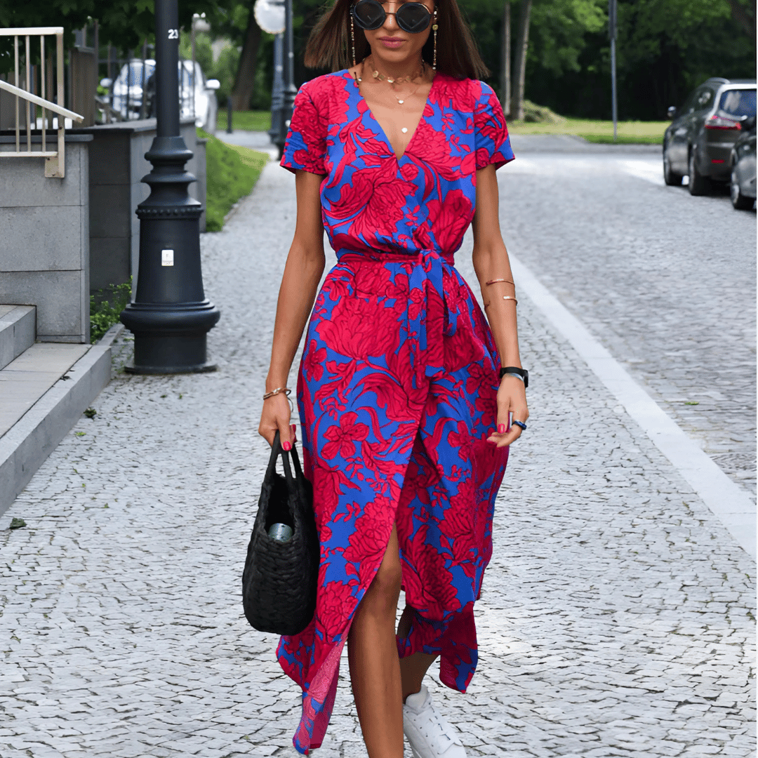 Women's Lace Up Split Hem Dress