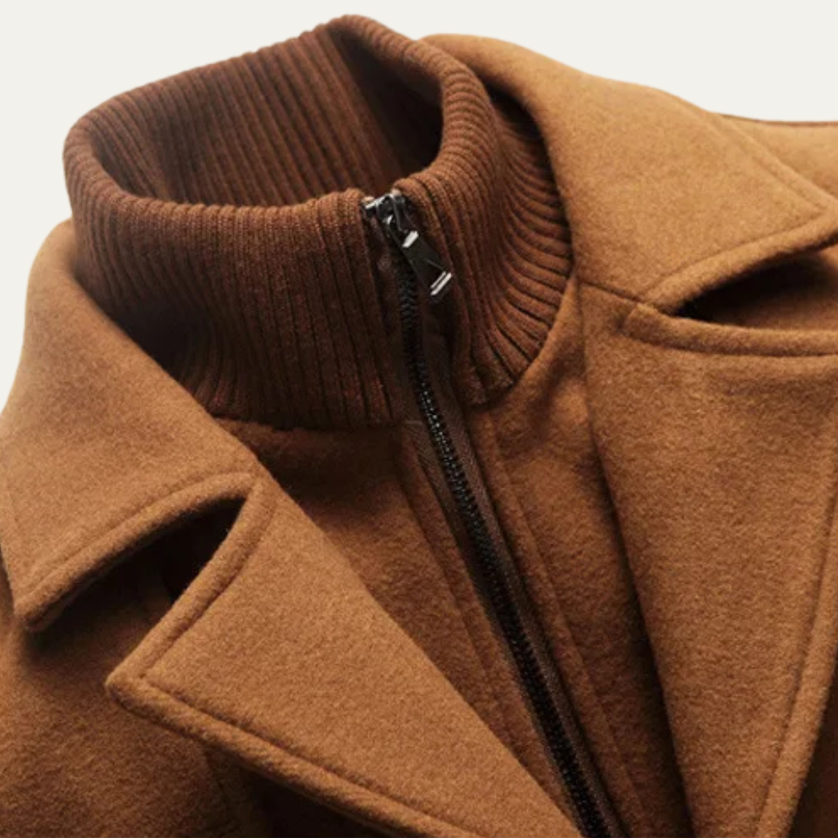 Men's Wool Blend Trench Coat Quilted Lining