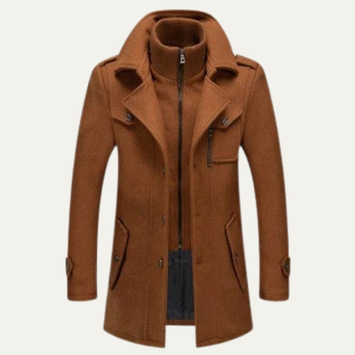 Men's Wool Blend Double Layer Coat