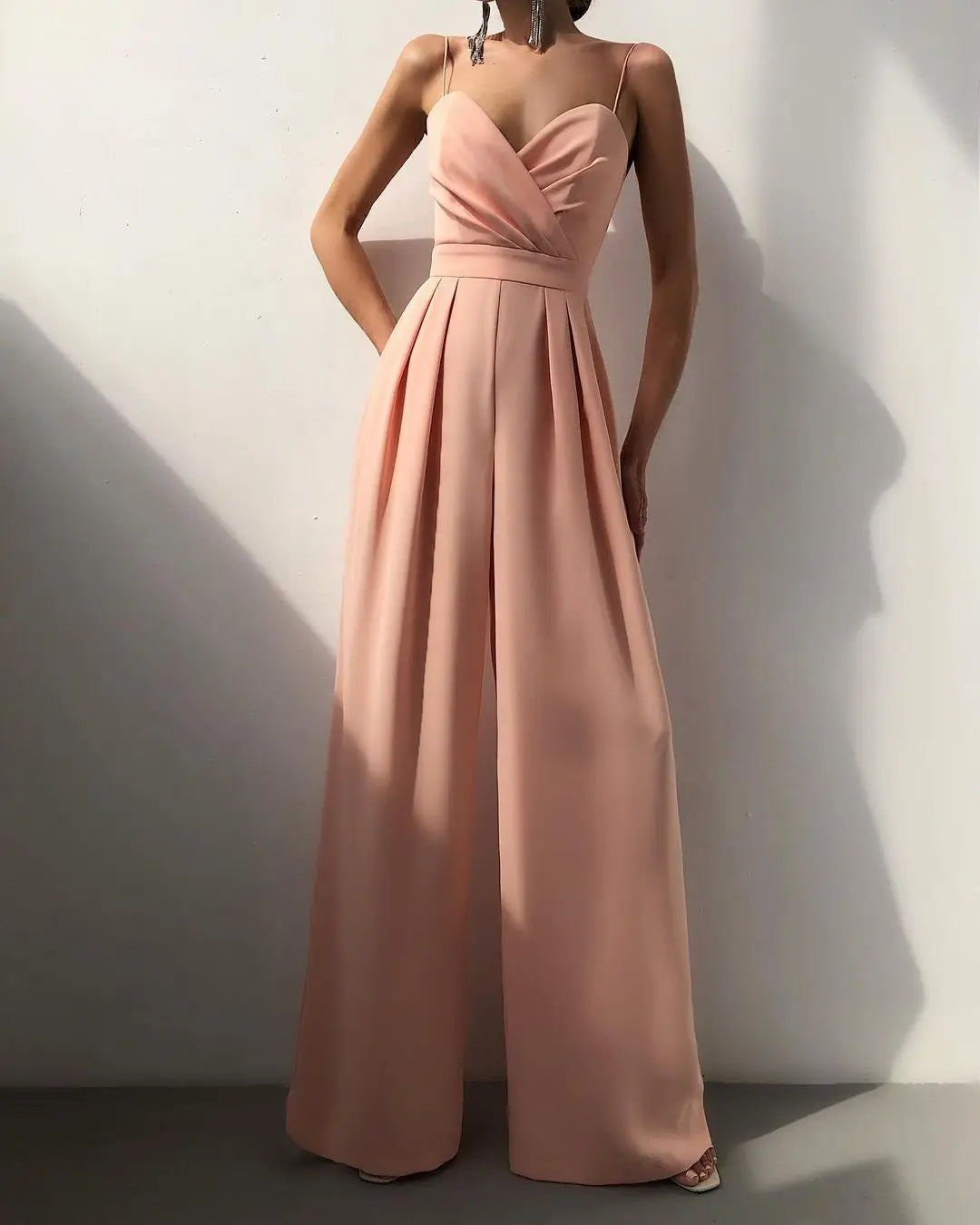 Women's Sleeveless Jumpsuit High Waist Wide Leg