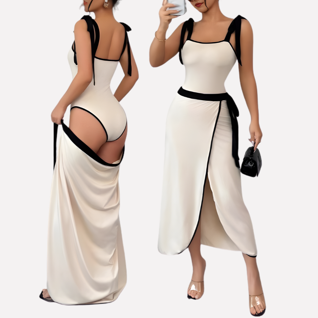 Women's Strappy Jumpsuit Contrast Trim - VibreMode