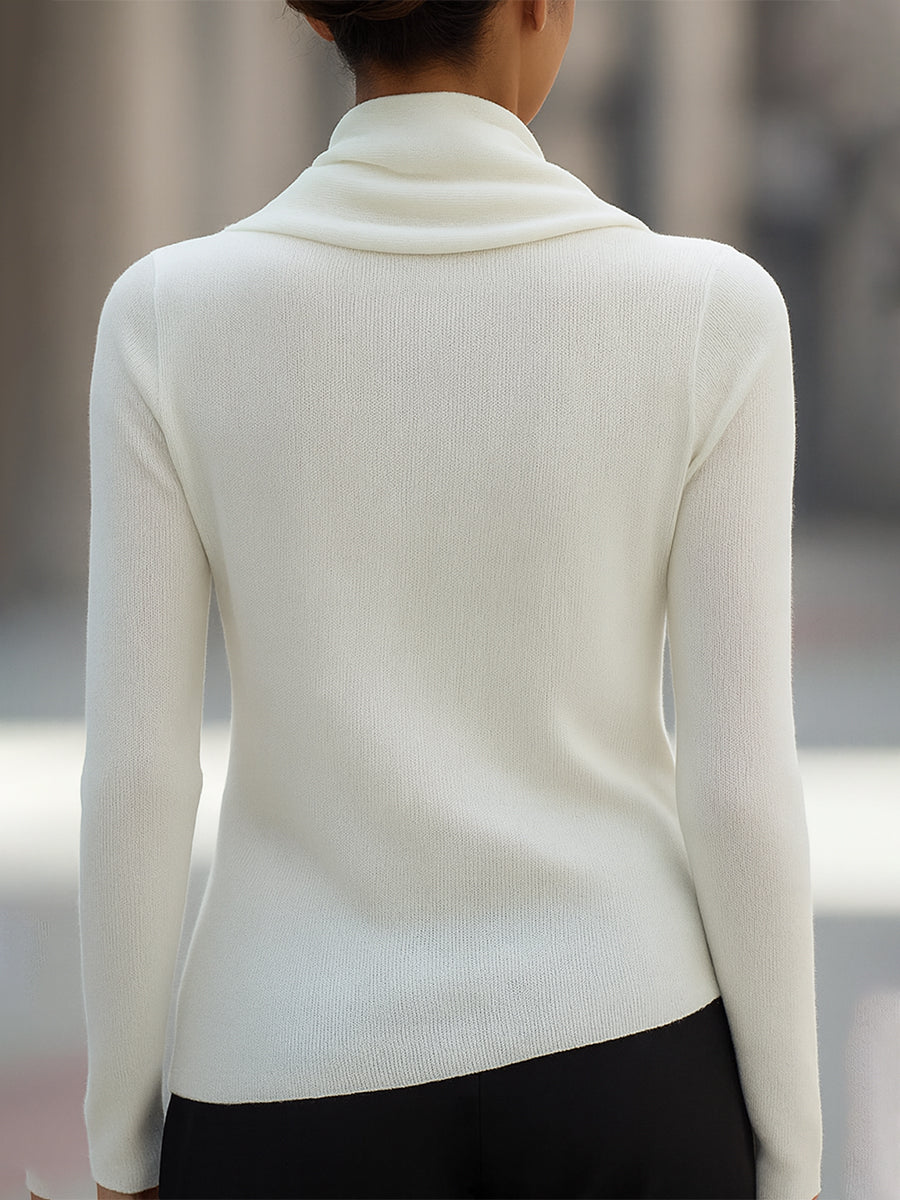 Flowy Cowl Neck Long Sleeve Women's Top