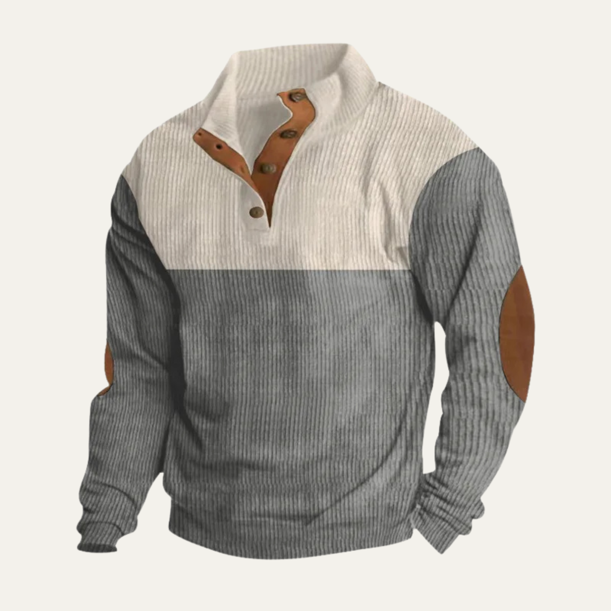 Men's Corduroy Sweater Two Tone Elbow Patches