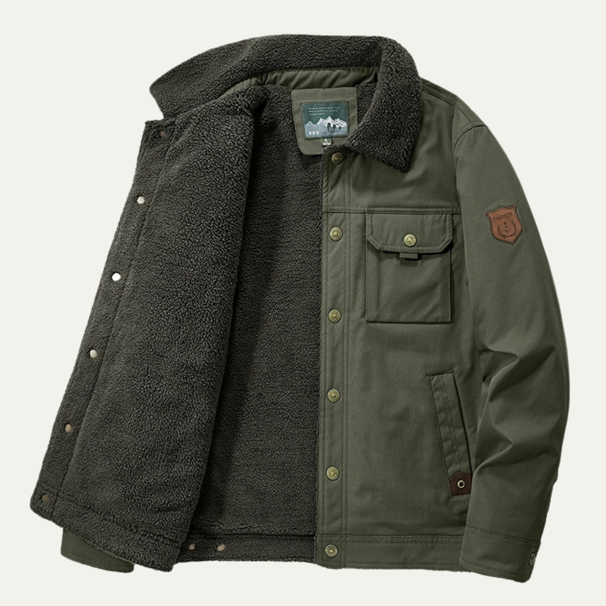 Men's Fleece Lined Sherpa Jacket Outdoor Waterproof