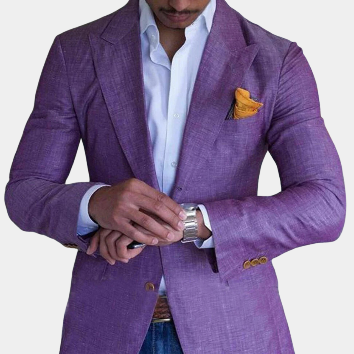 Men's Plaid Blazer Classic Fit Suit Jacket