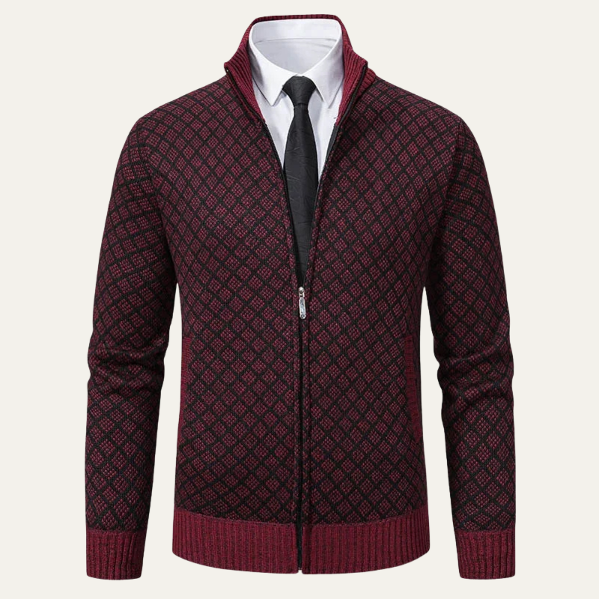 Men's Smart Knit Zip Up Cardigan