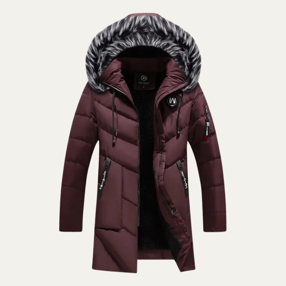 Men's Thickened Fleece Hooded Jacket