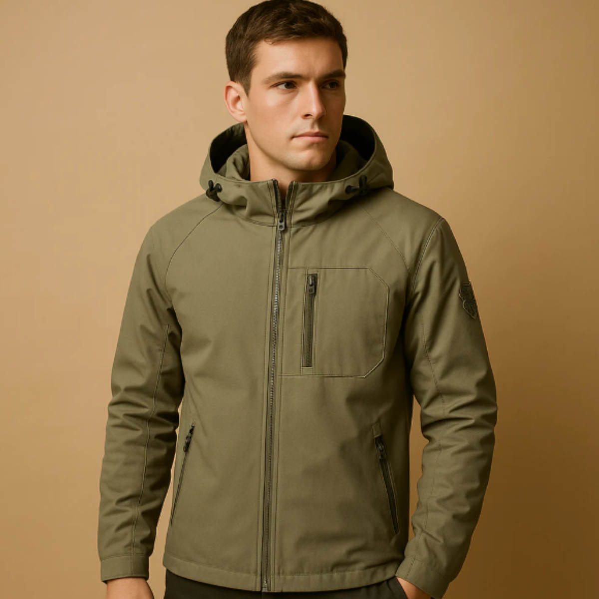 Men's Waterproof Windbreaker Jacket Lightweight Hooded