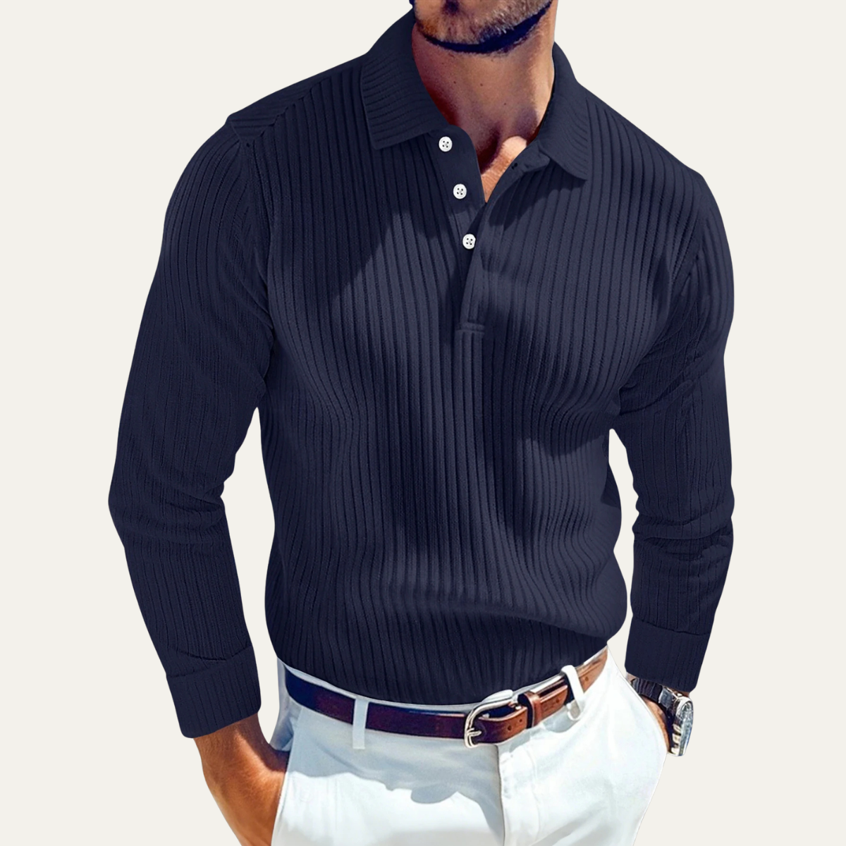 Men's Ribbed Polo Shirt