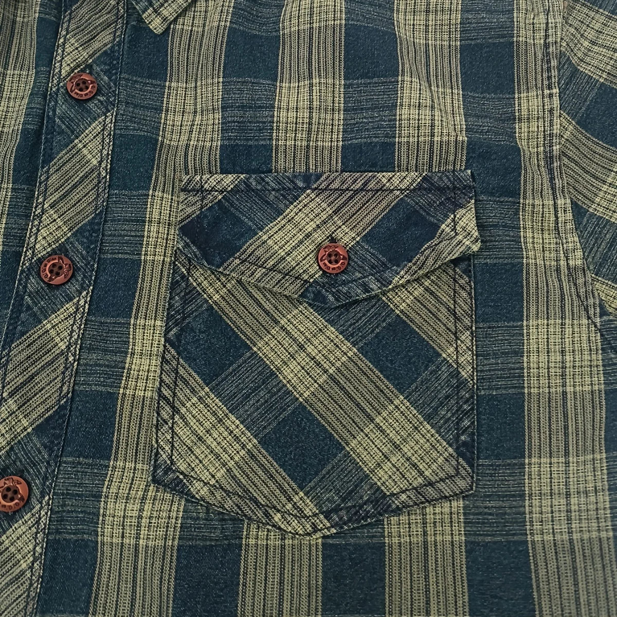 Men's Plaid Denim Shirt Jacket