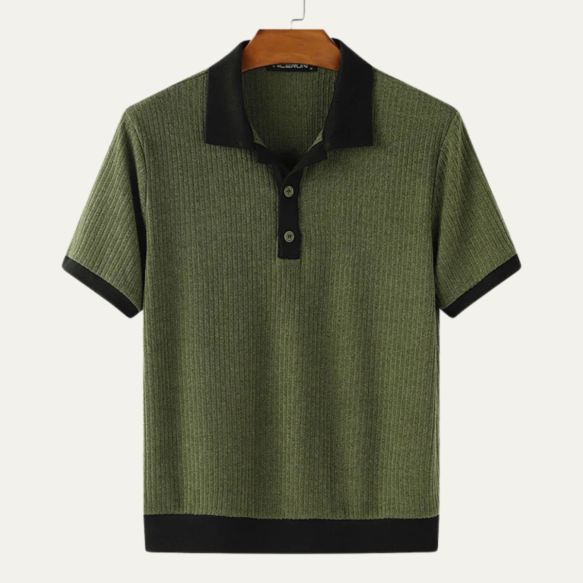 Men's Patchwork Knit Polo Shirt