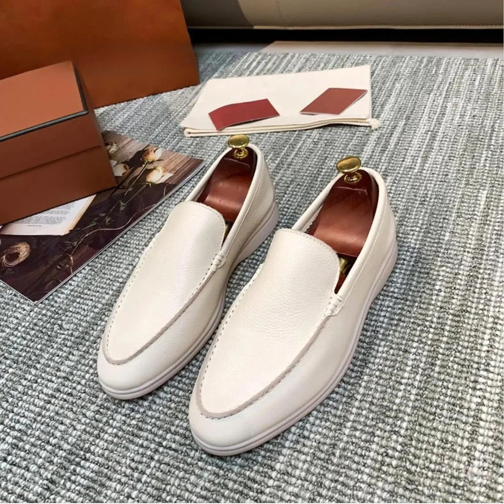 Ladies Loafers Elegant Leather Brown
