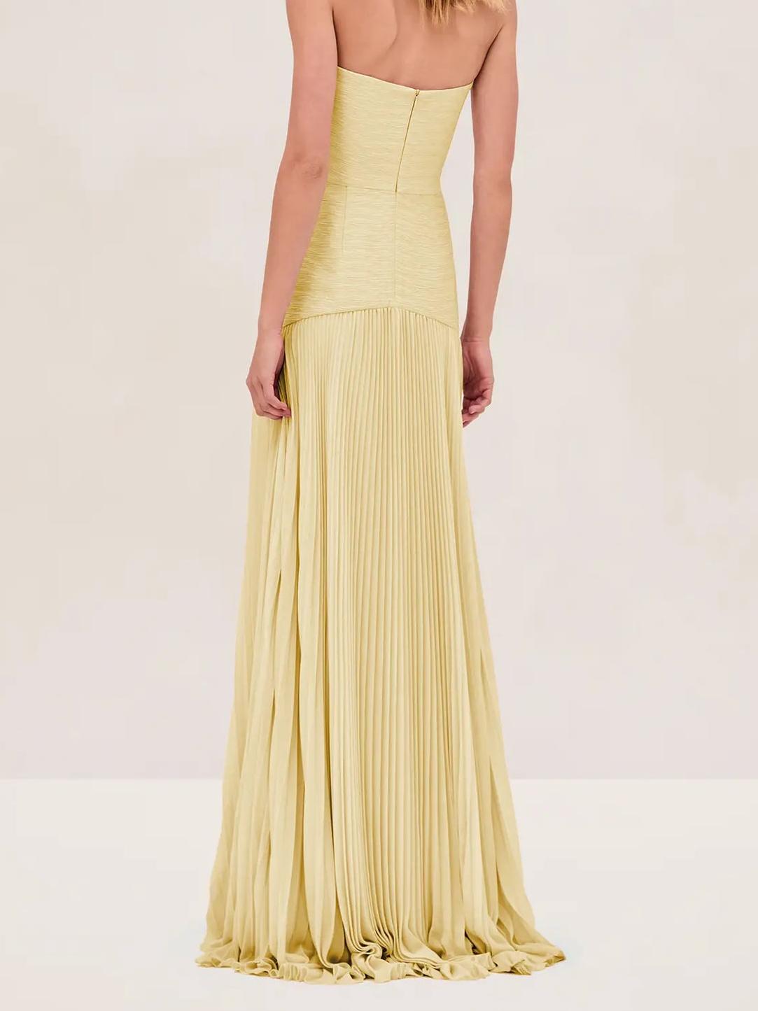 Elegant Strapless Floor Length Evening Dress for Women