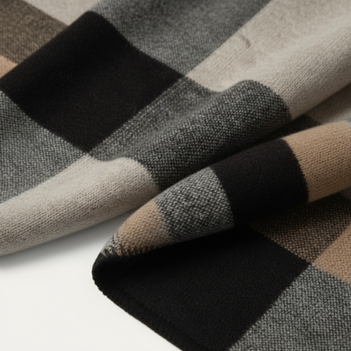 Men's Classic Plaid Scarf Wool Knit