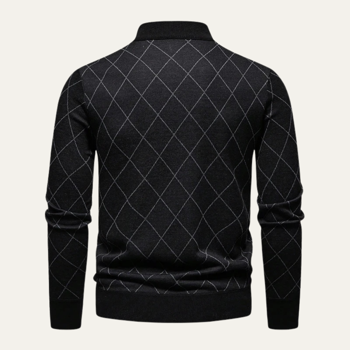 Men's Half Zip Knit Sweater Black