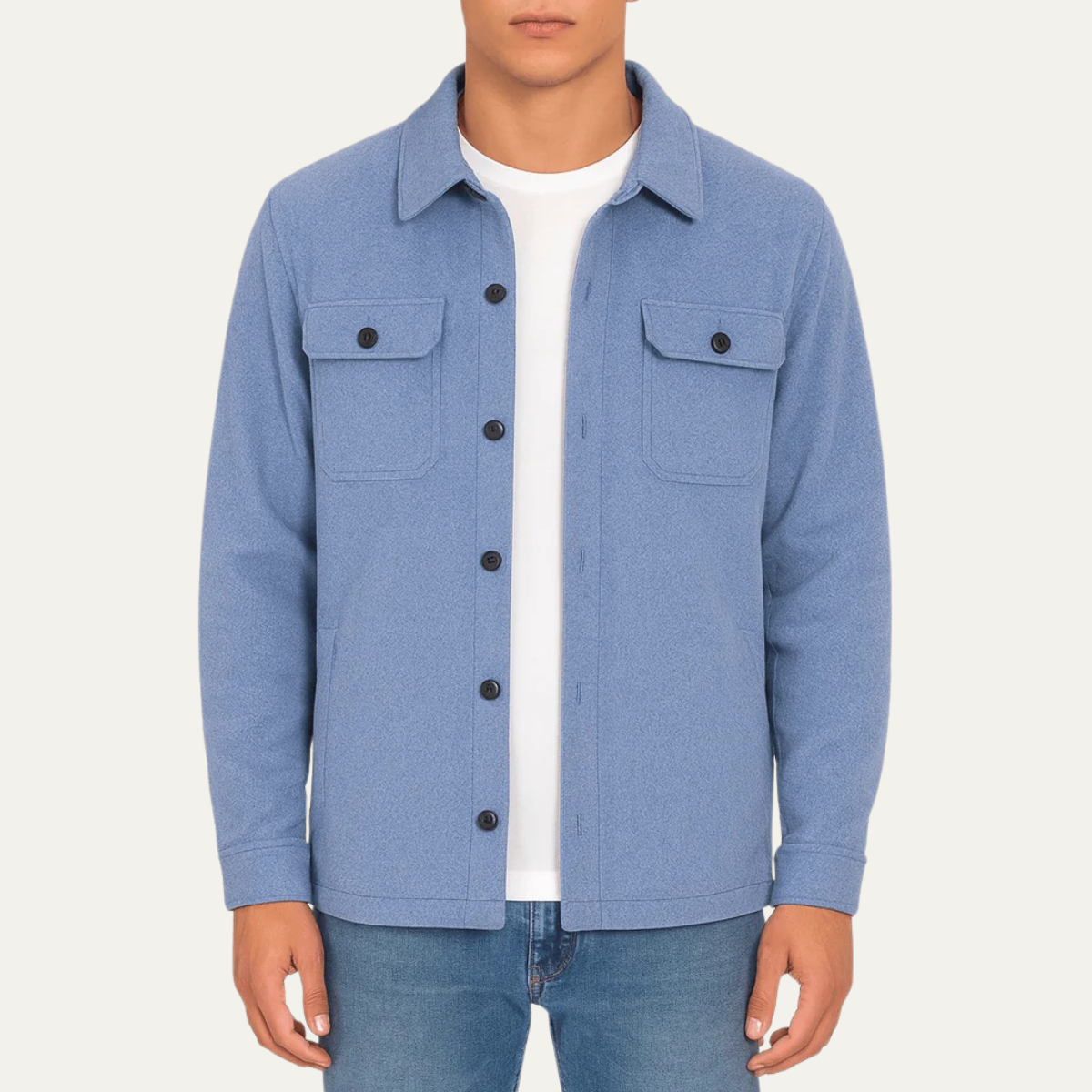 Men's Wool Casual Jacket With Pockets