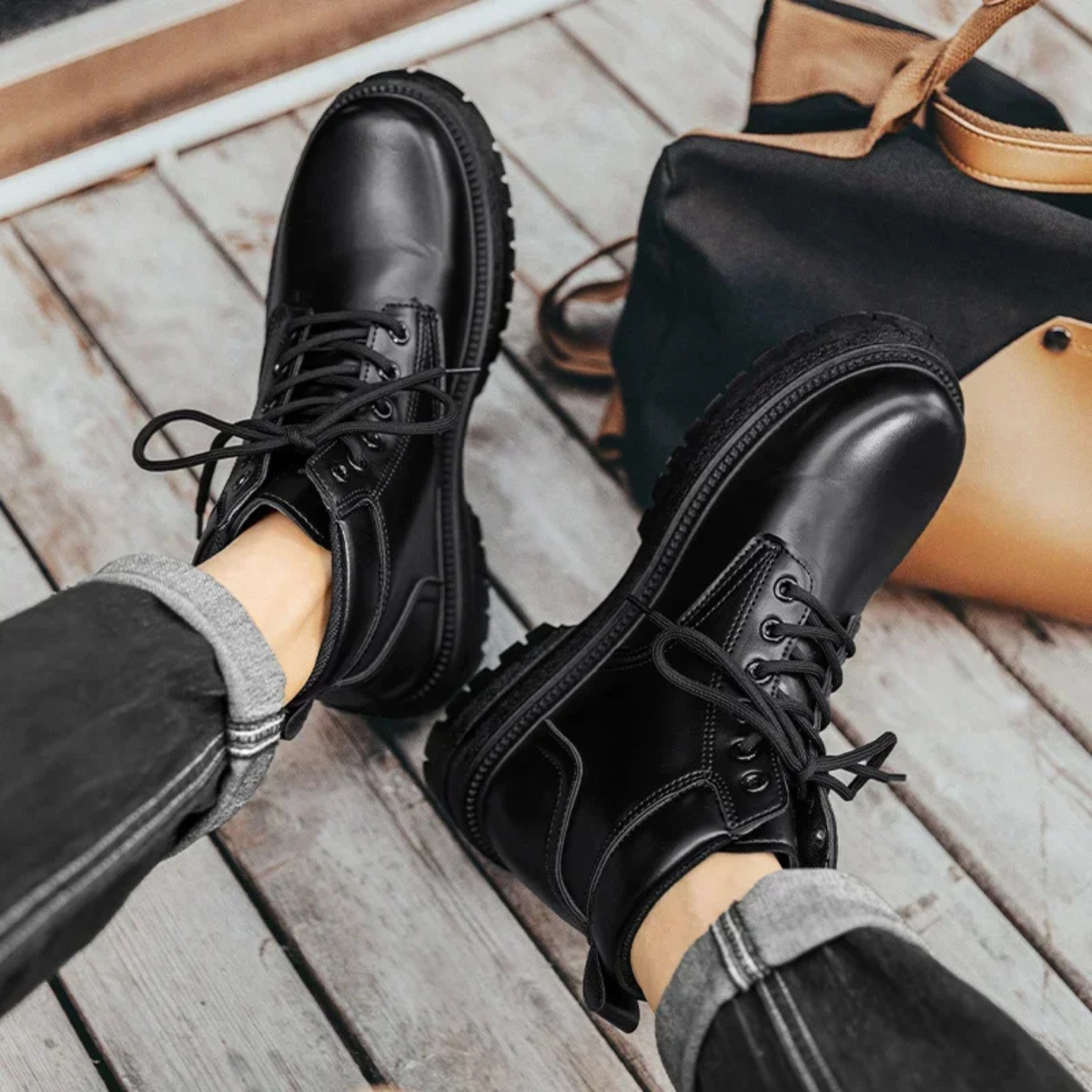 Men's Suede Ankle Boots Lace Up Brown