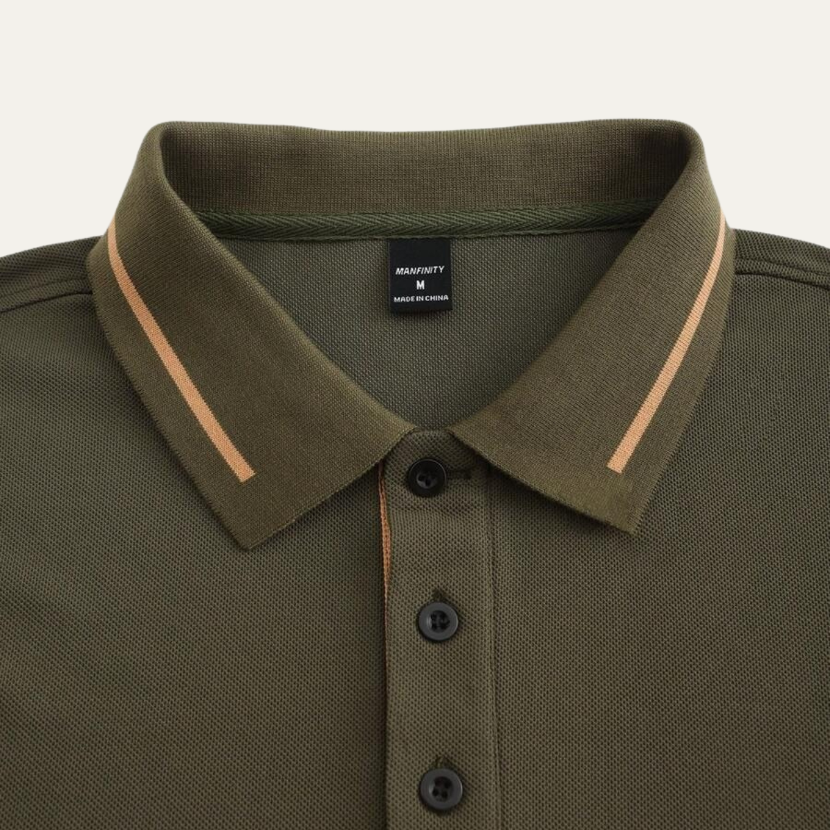 Mens Polo Shirt Contrast Trim Army Green
