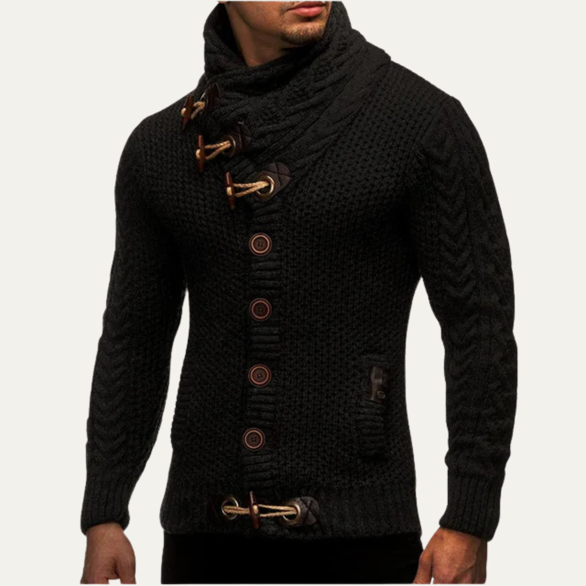Men's Knitted Cardigan Buttoned Winter Sweater