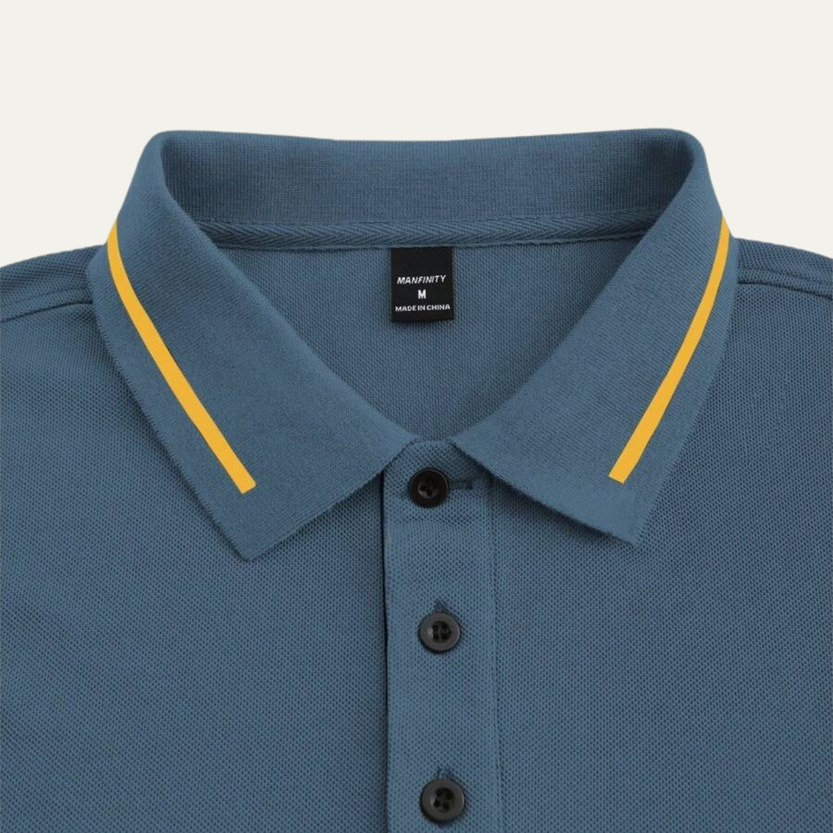 Mens Polo Shirt Contrast Trim Blue
