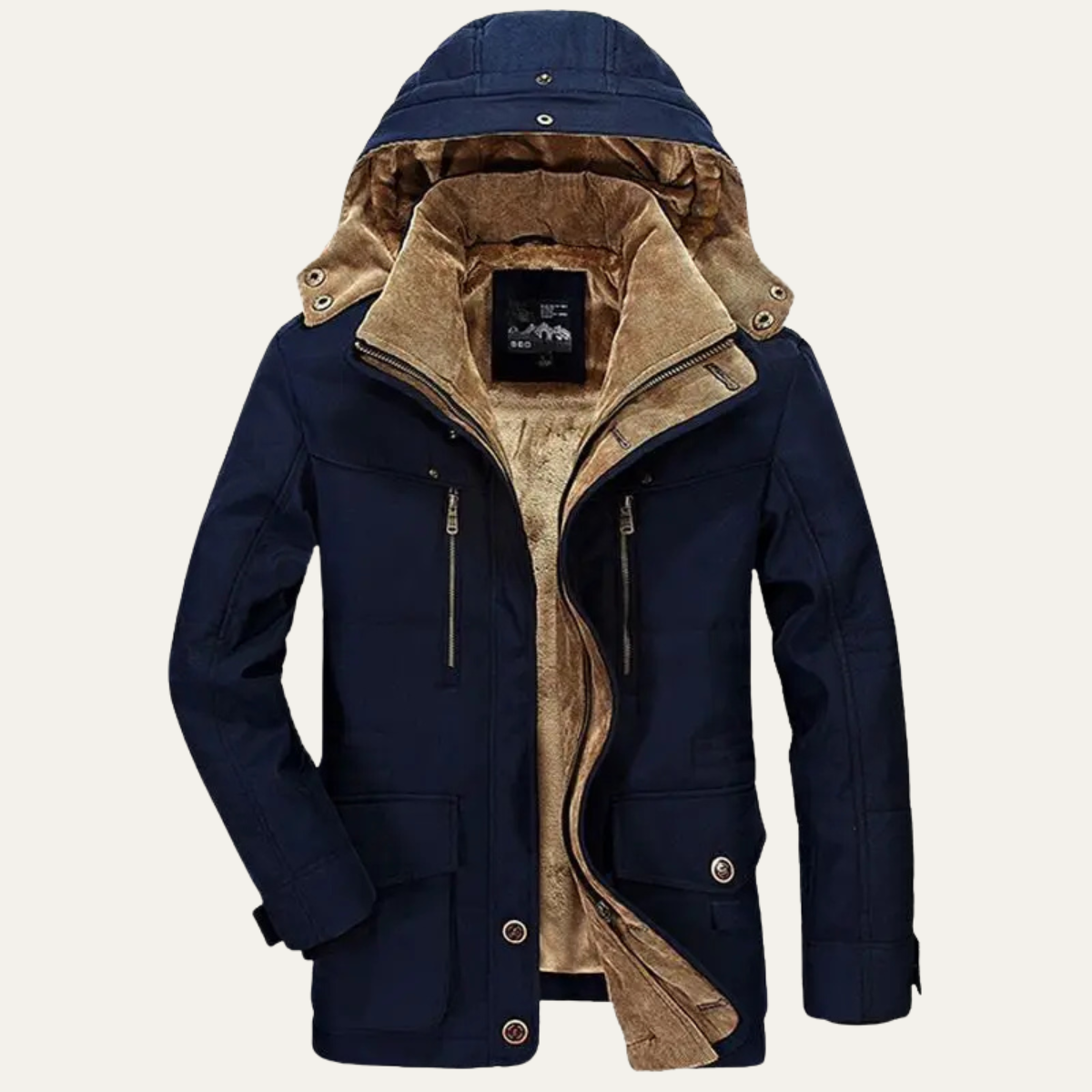 Men's Thick Fleece Lined Hooded Cargo Jacket