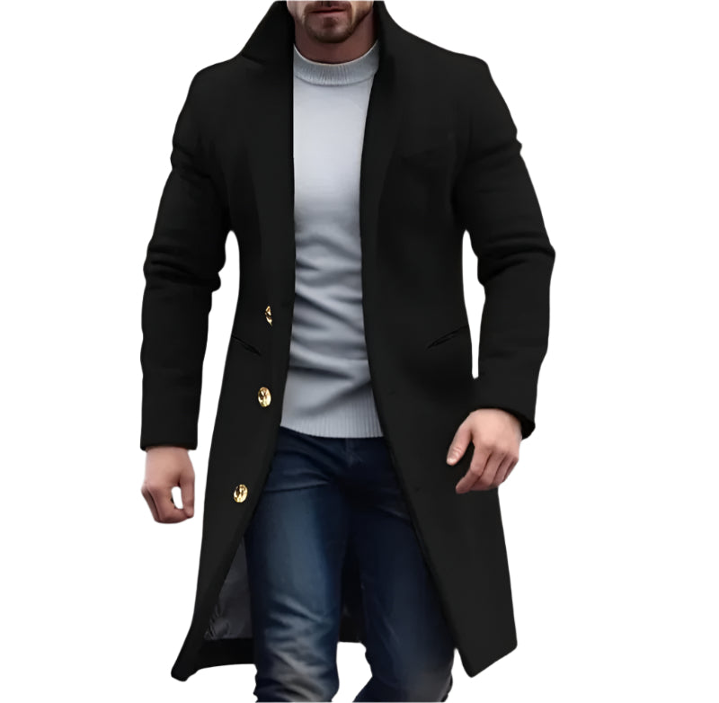 Men's Long Trench Coat Waterproof
