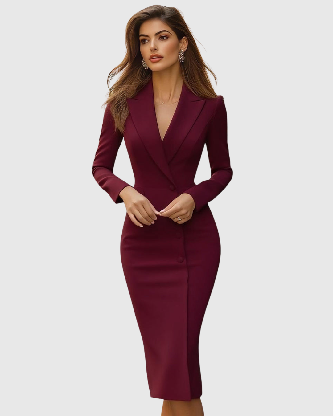 Elegant Ladies Long Sleeve Shift Dress