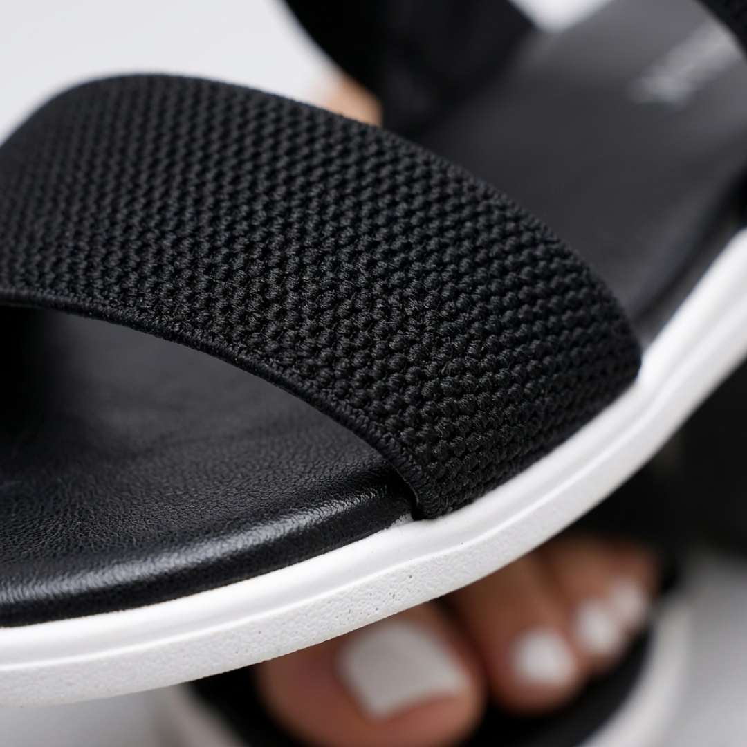 Flat Sandals Open Toe Elastic Strap Women