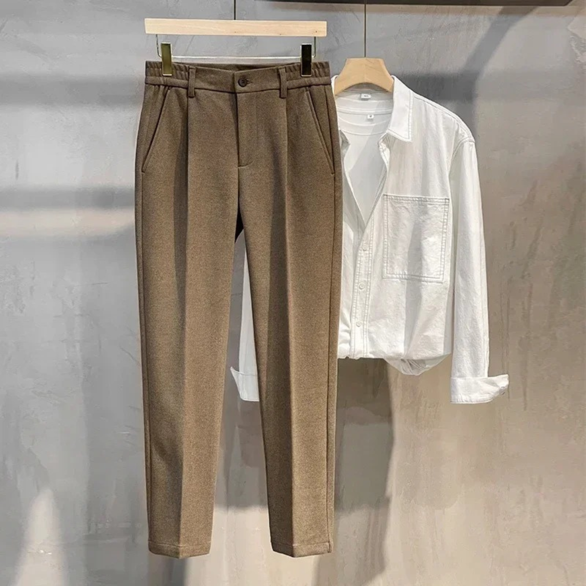 Men's Tailored Straight Leg Pants Smart Casual