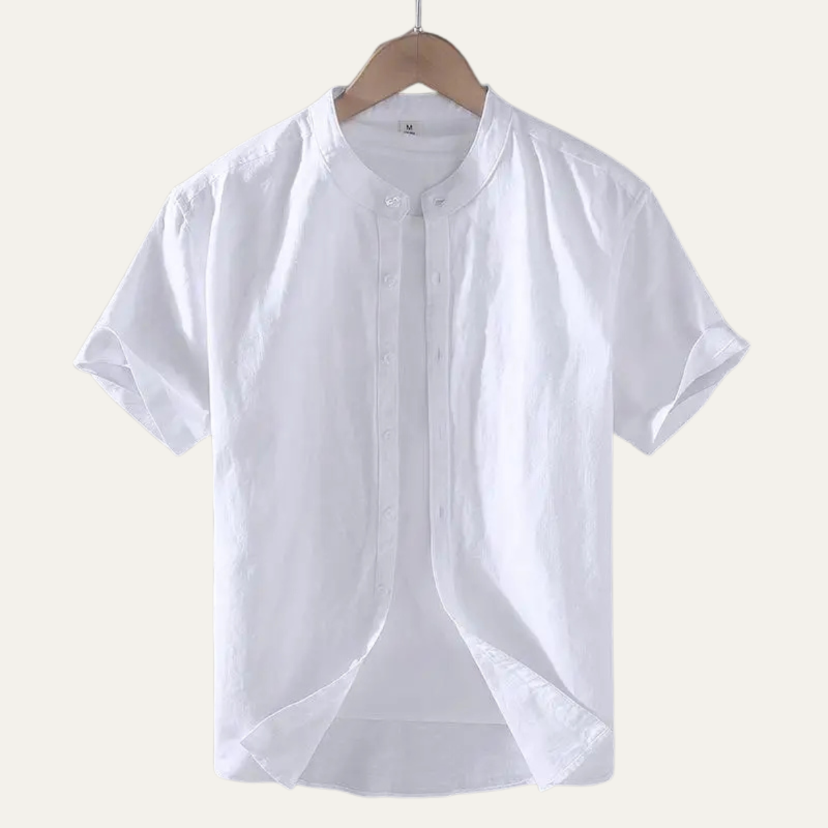 Mens Cotton Linen Button Down Shirt