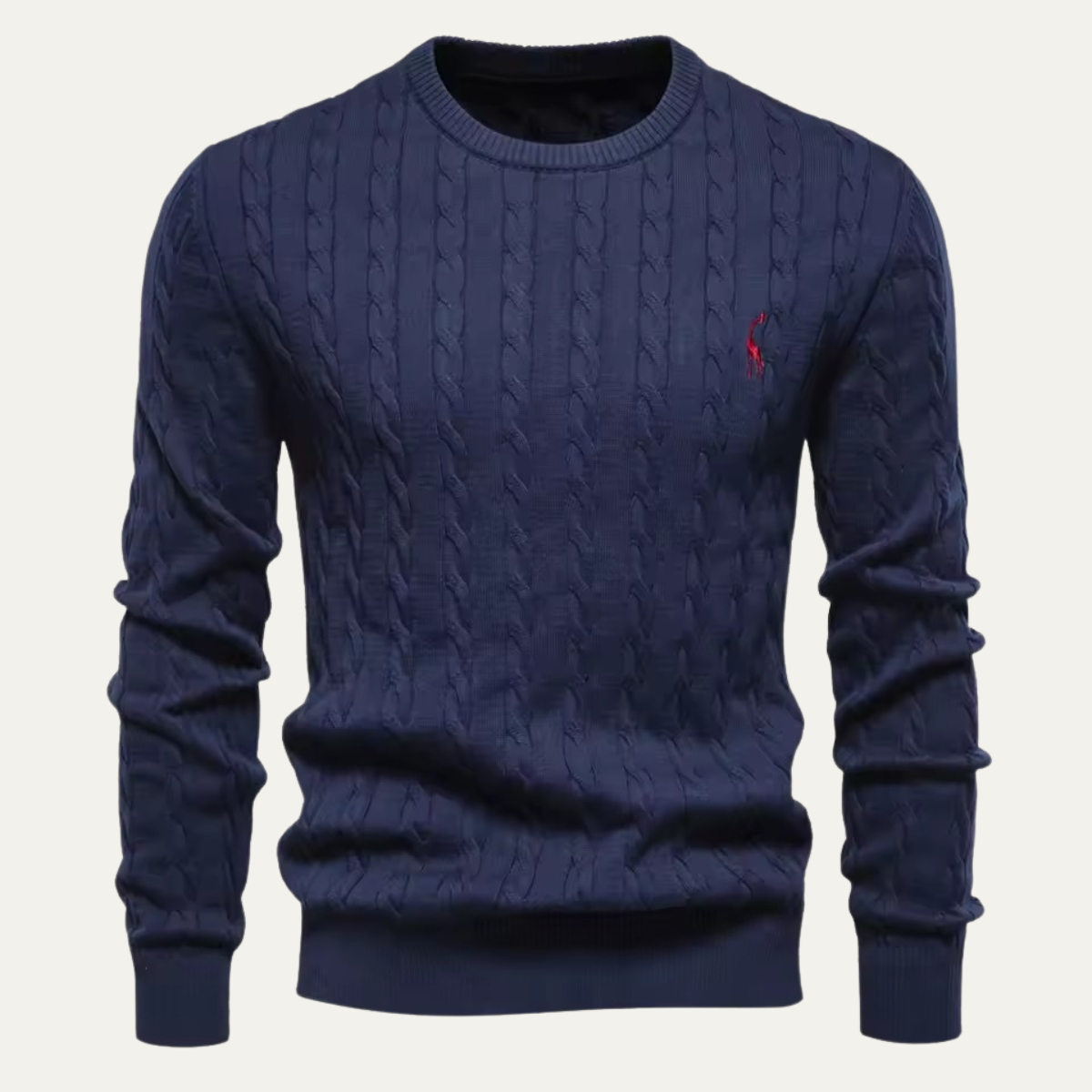 Men's Cotton Cable Knit Crew Neck Sweater