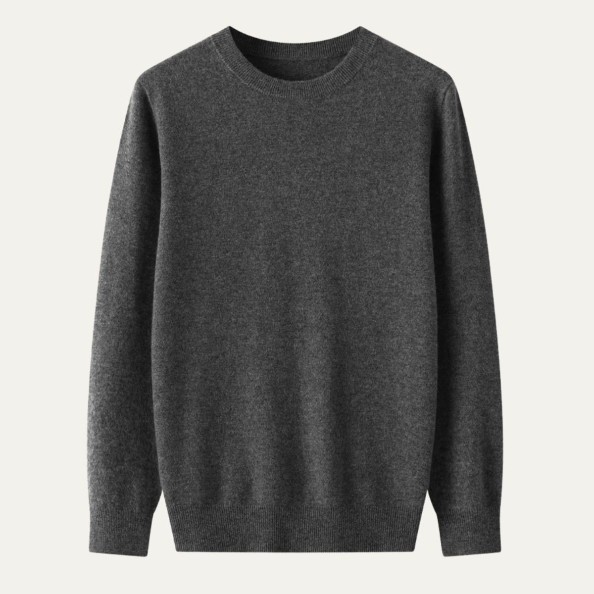 Men's Merino Wool Sweater O Neck Winter Beige