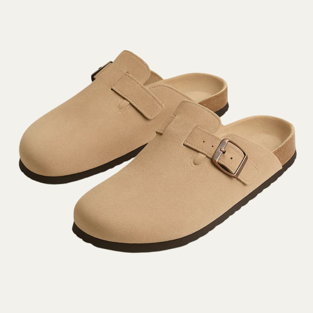 Men's Suede Moccasin Slippers Beige