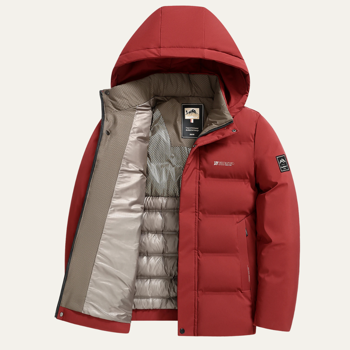 Men's Thick Cotton Padded Winter Jacket with Hood