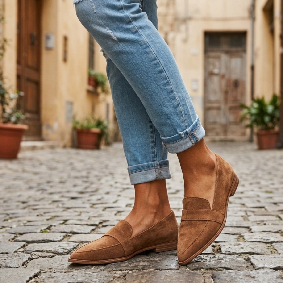 Women’s Pointed Toe Loafers Slip On Flat Shoes