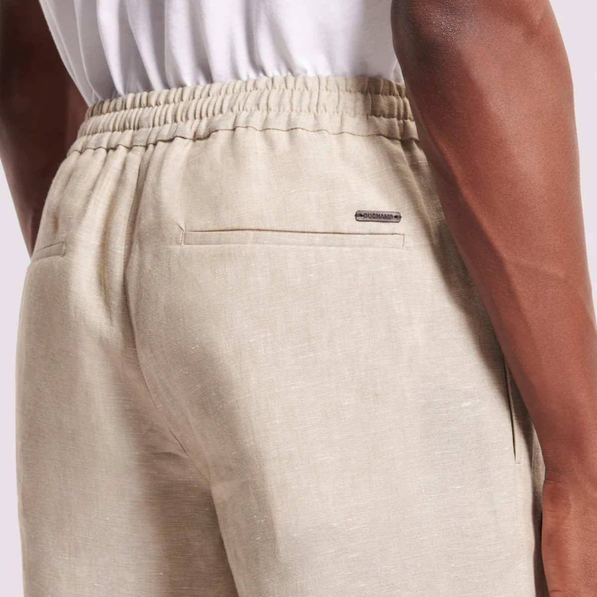 Linton Men's Linen Shorts Tailored Summer Beige