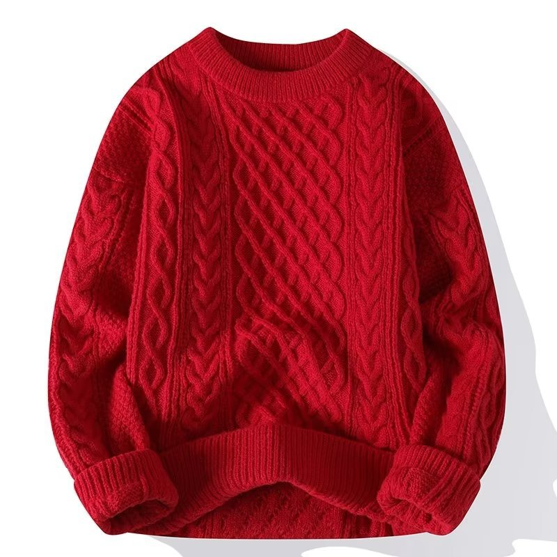 Traditional Crew Neck Knit Sweater