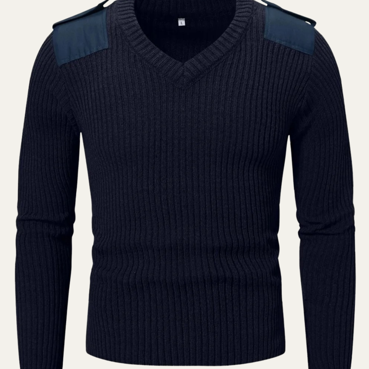 Men's Ribbed V Neck Sweater