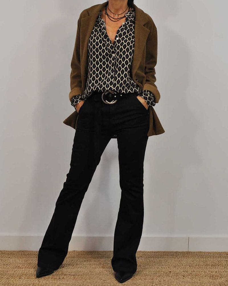 Women's V Neck Cotton Blouse