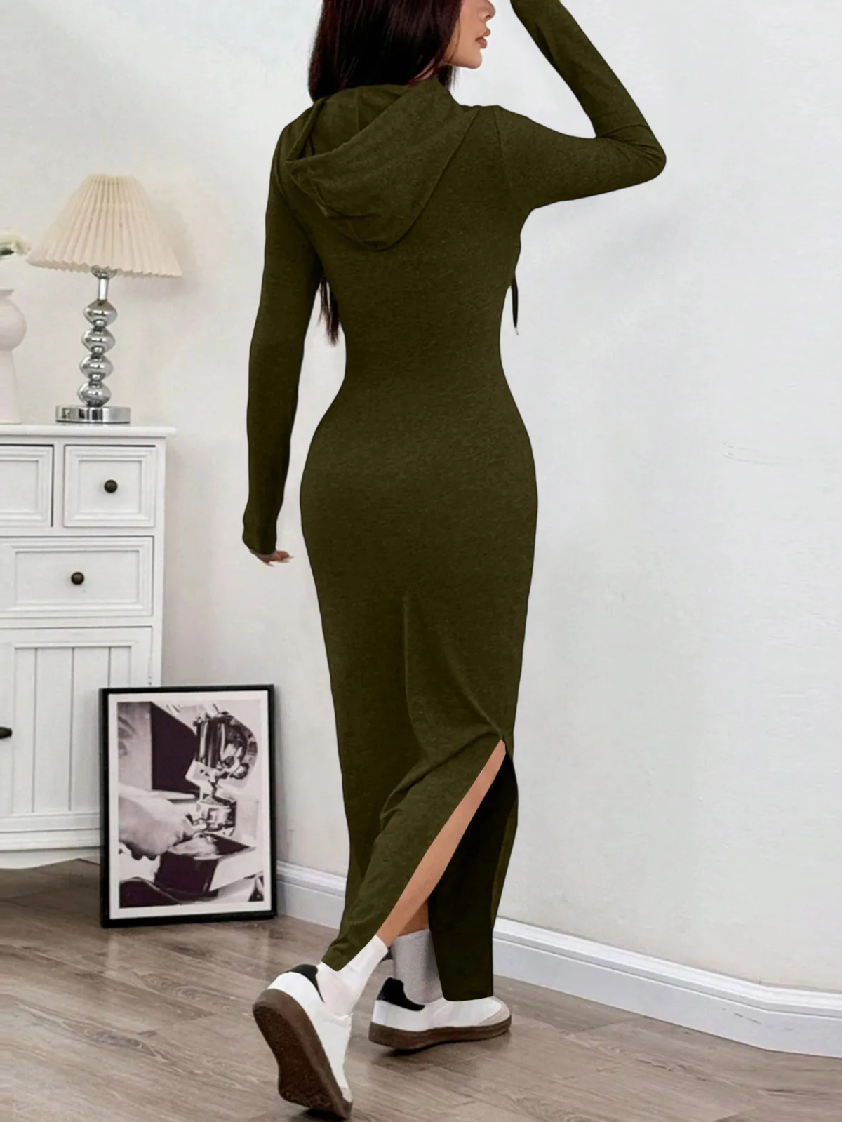 Fitted Long Sleeve Party Dress