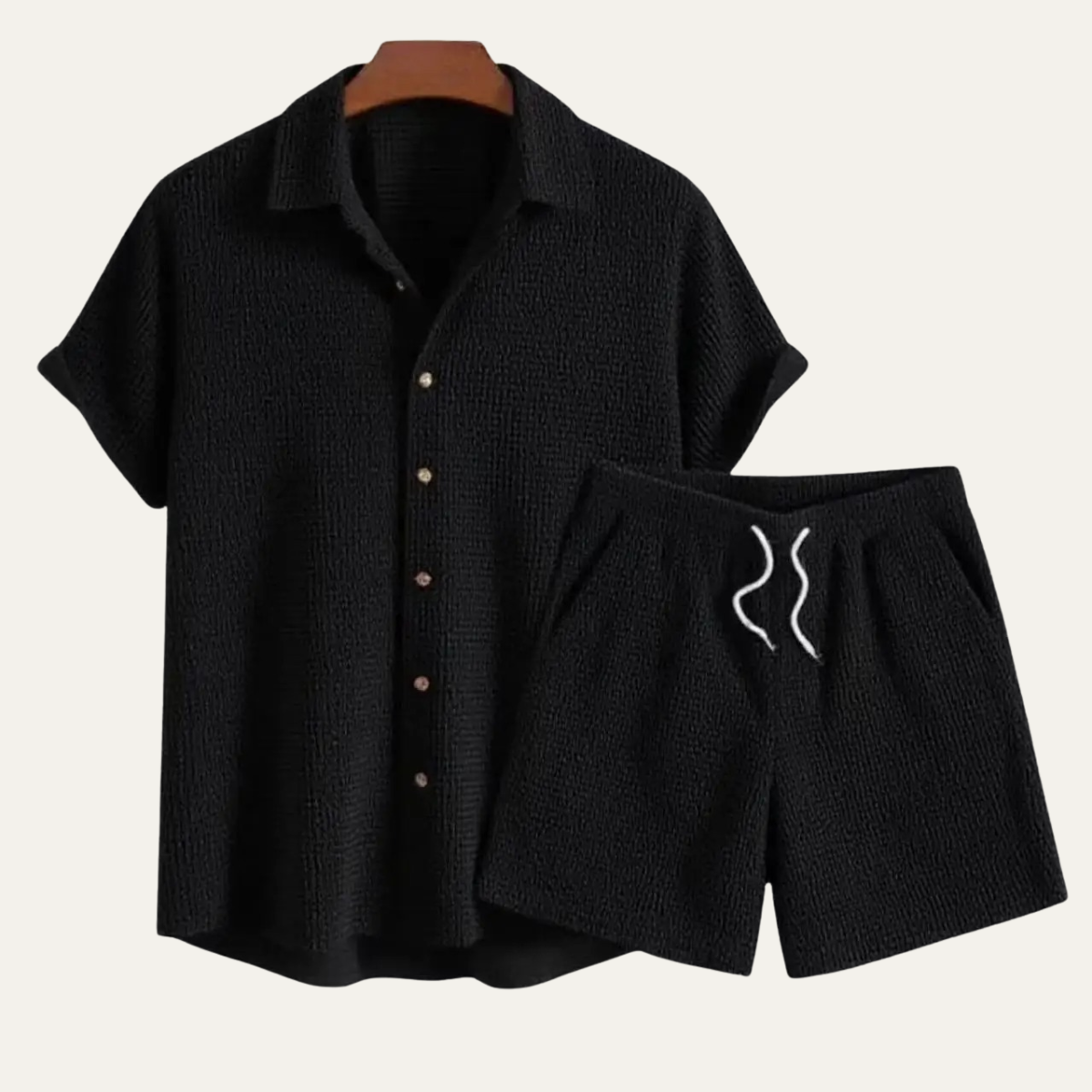 Men's Summer Casual Shirt And Shorts Set
