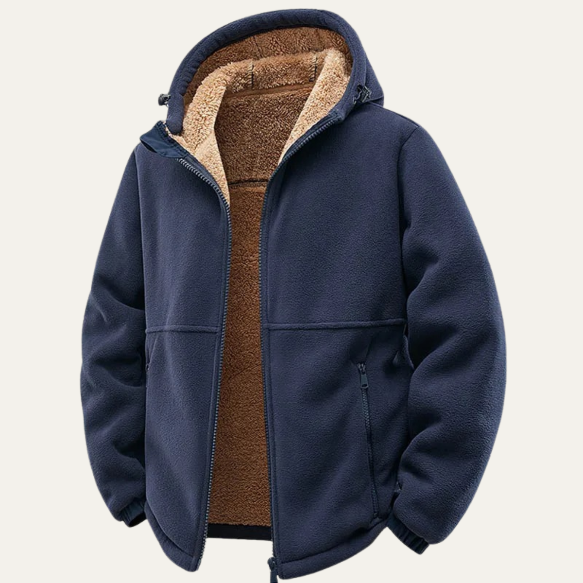 Men's Soft Shell Hooded Jacket Fleece Lined Thick Winter
