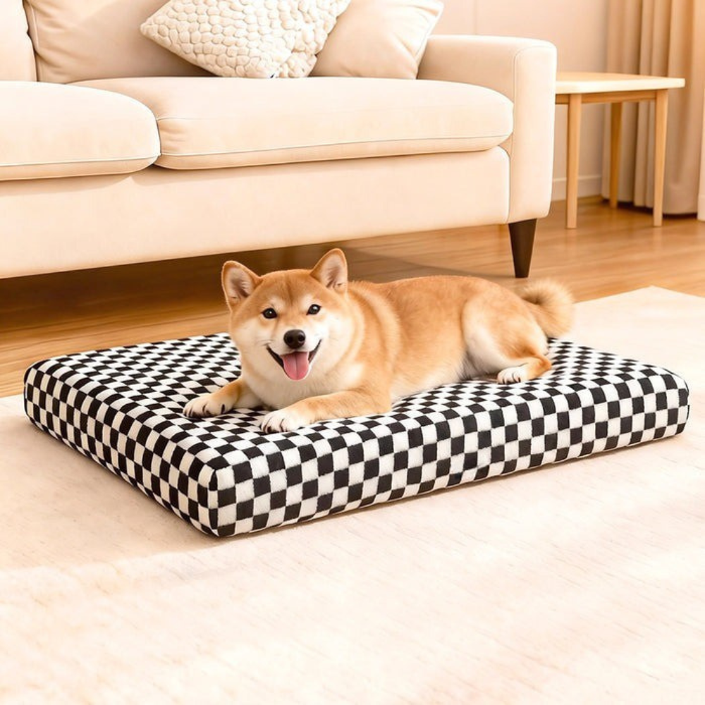Orthopedic Dog Bed Memory Foam Checkerboard Mattress