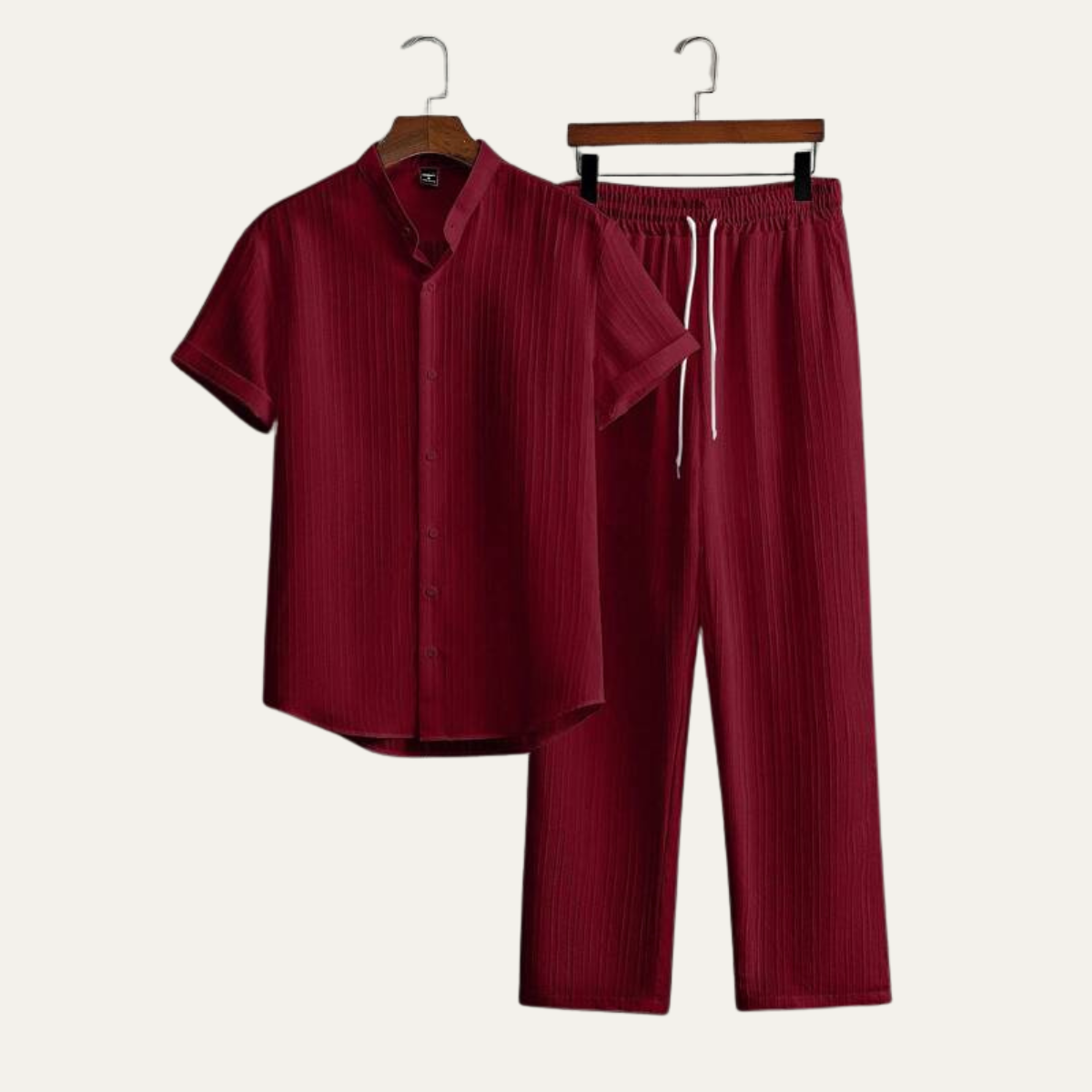 Men's Linen Summer Casual Shirt And Pants Set