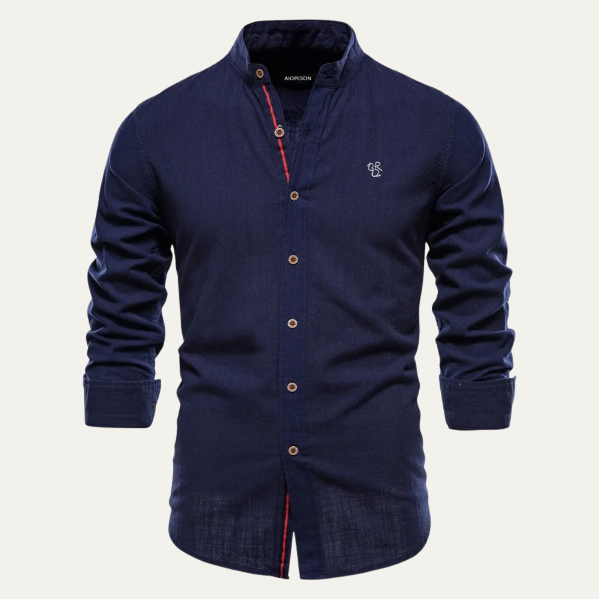 Men's Slim Fit Casual Shirt Stand Collar