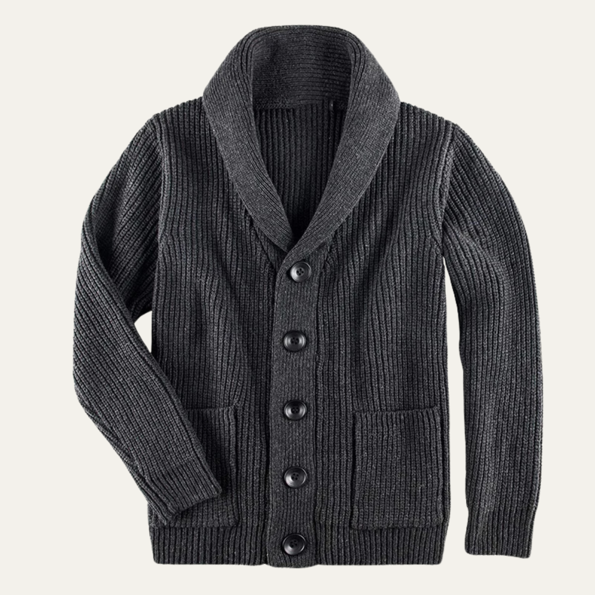 Men's Wool Cardigan Shawl Collar Button Up