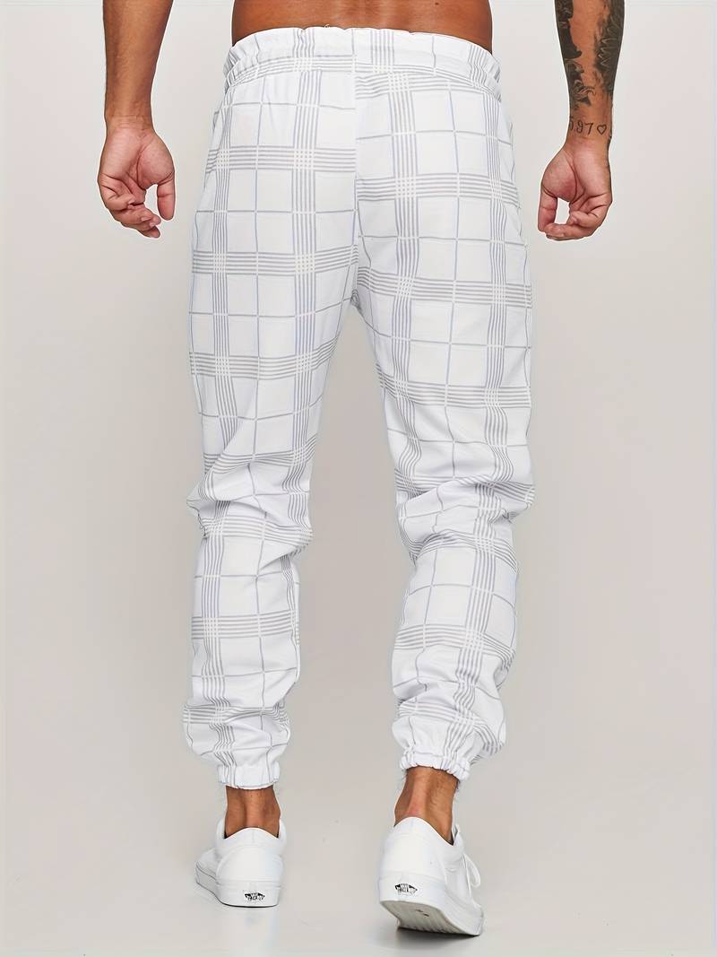 Men's Slim Fit Checkered Joggers