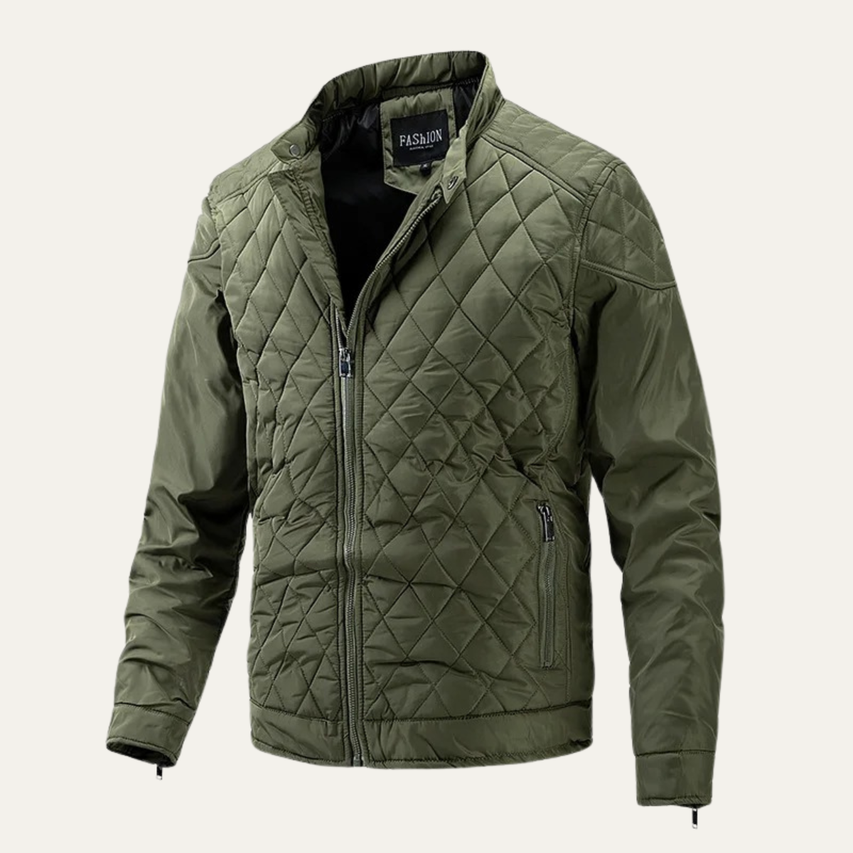 Crestfall Men's Quilted Jacket Warm Padded Zip Up